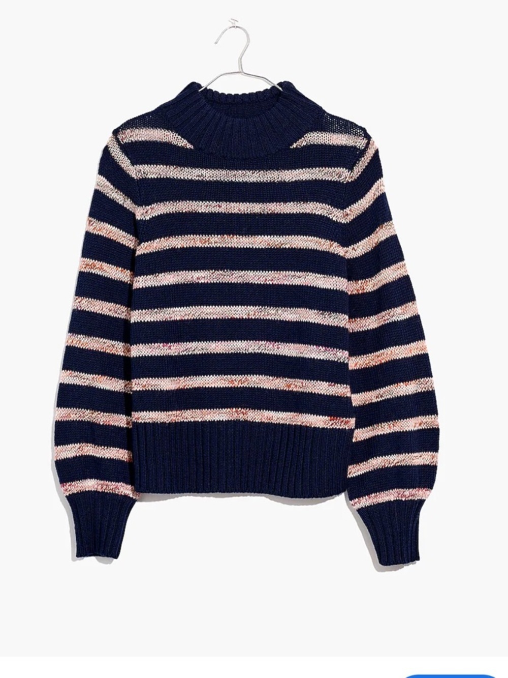 Madewell Striped Metcalf Mockneck Sweater SMALL